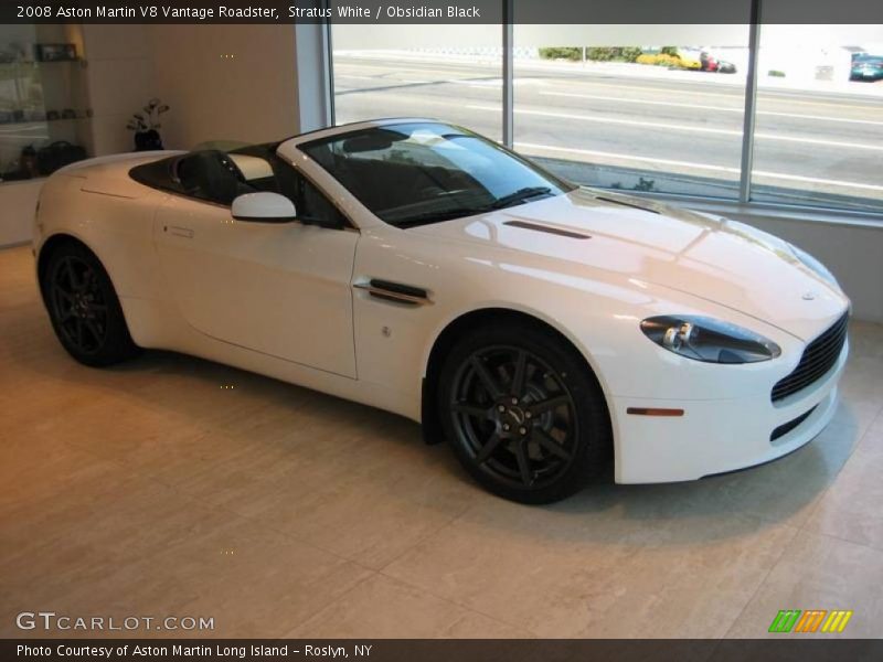Stratus White / Obsidian Black 2008 Aston Martin V8 Vantage Roadster