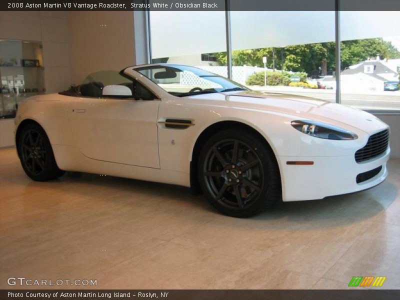 Stratus White / Obsidian Black 2008 Aston Martin V8 Vantage Roadster