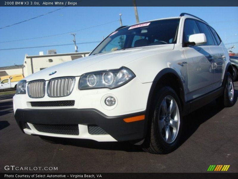 Alpine White / Beige 2008 BMW X3 3.0si