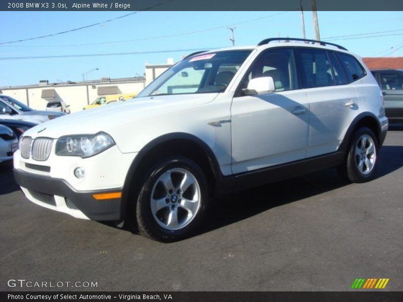 Alpine White / Beige 2008 BMW X3 3.0si