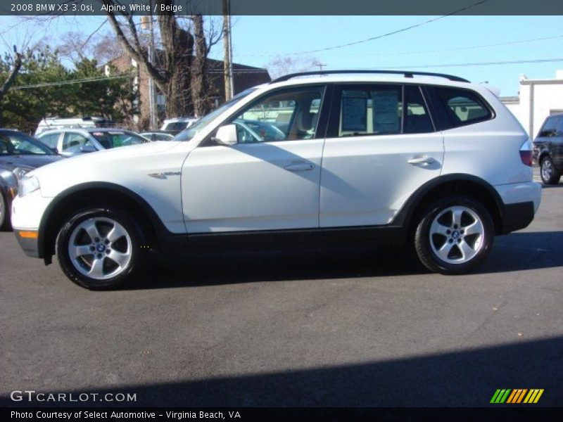 Alpine White / Beige 2008 BMW X3 3.0si