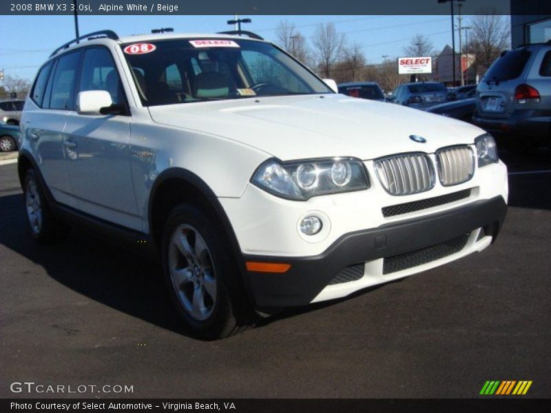 Alpine White / Beige 2008 BMW X3 3.0si