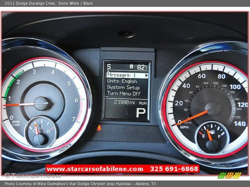 Stone White / Black 2011 Dodge Durango Crew