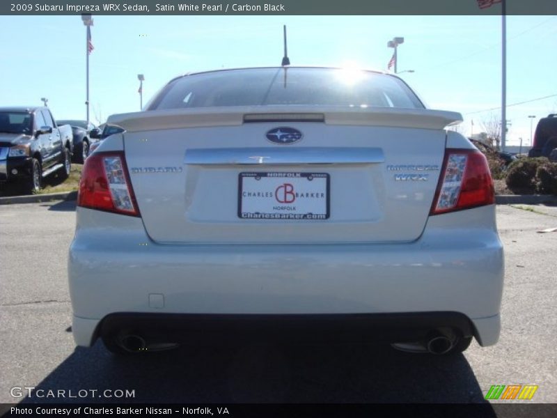 Satin White Pearl / Carbon Black 2009 Subaru Impreza WRX Sedan