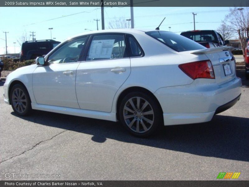 Satin White Pearl / Carbon Black 2009 Subaru Impreza WRX Sedan