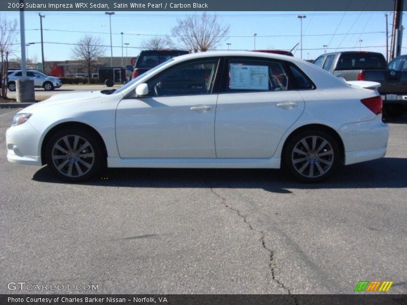 Satin White Pearl / Carbon Black 2009 Subaru Impreza WRX Sedan