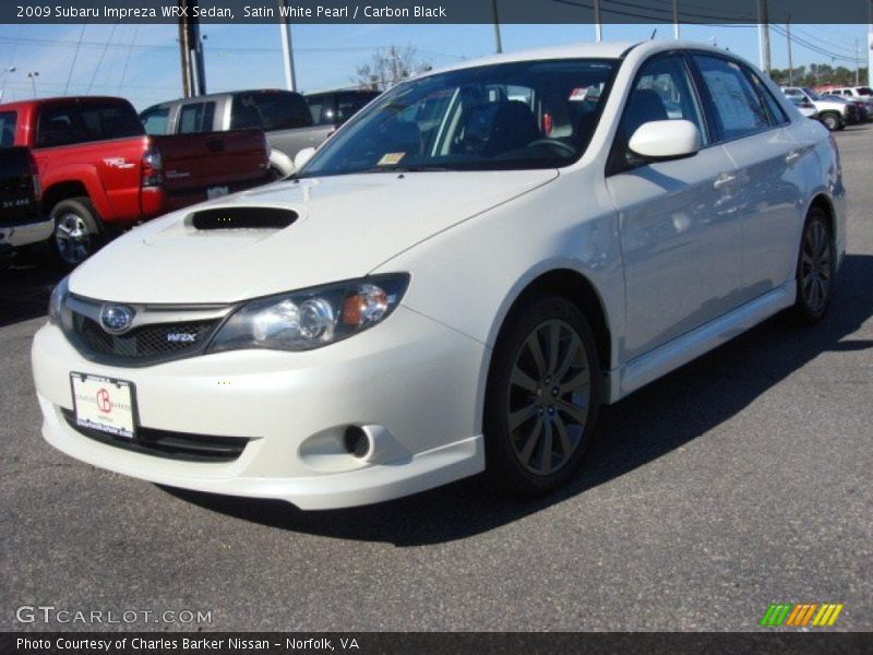 Satin White Pearl / Carbon Black 2009 Subaru Impreza WRX Sedan