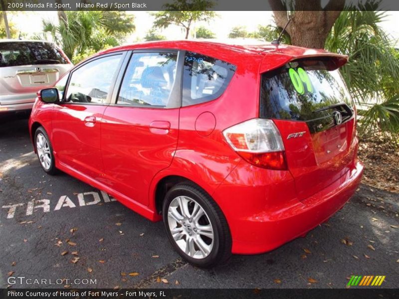 Milano Red / Sport Black 2009 Honda Fit Sport