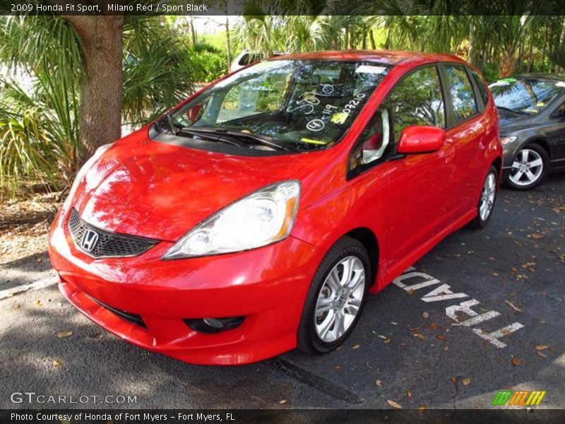 Milano Red / Sport Black 2009 Honda Fit Sport