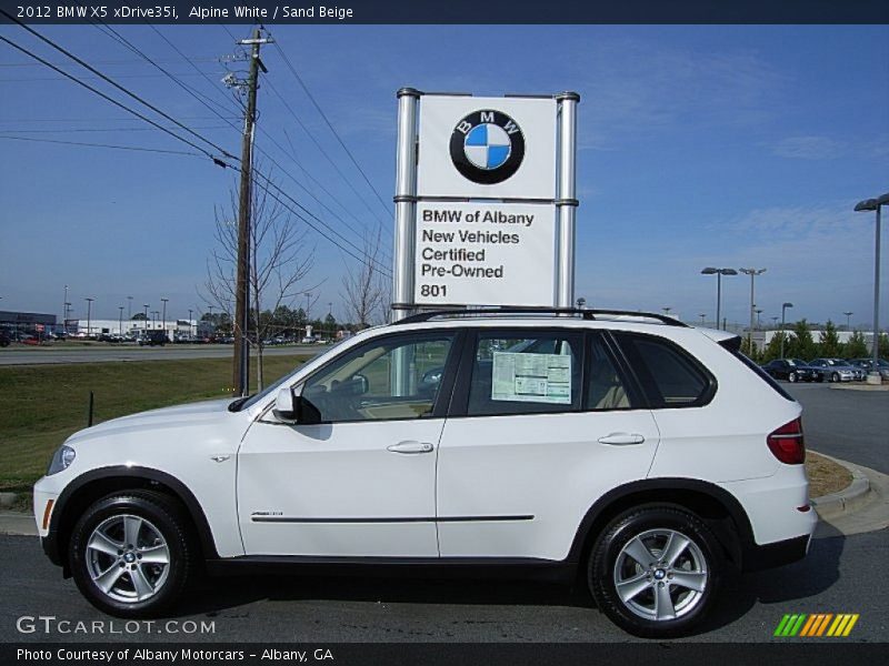 Alpine White / Sand Beige 2012 BMW X5 xDrive35i