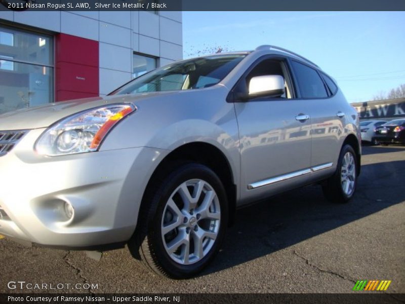 Silver Ice Metallic / Black 2011 Nissan Rogue SL AWD