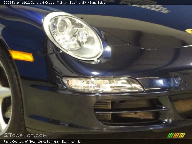 Midnight Blue Metallic / Sand Beige 2008 Porsche 911 Carrera 4 Coupe