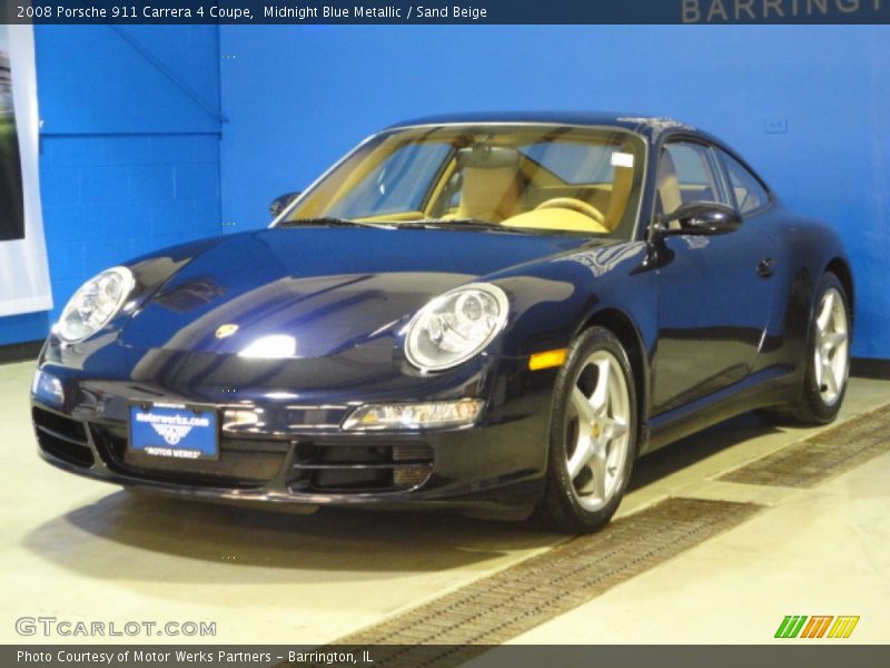 Midnight Blue Metallic / Sand Beige 2008 Porsche 911 Carrera 4 Coupe