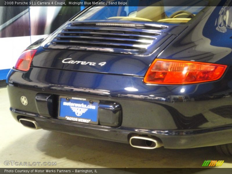 Midnight Blue Metallic / Sand Beige 2008 Porsche 911 Carrera 4 Coupe