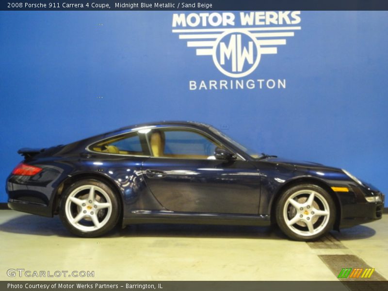 Midnight Blue Metallic / Sand Beige 2008 Porsche 911 Carrera 4 Coupe