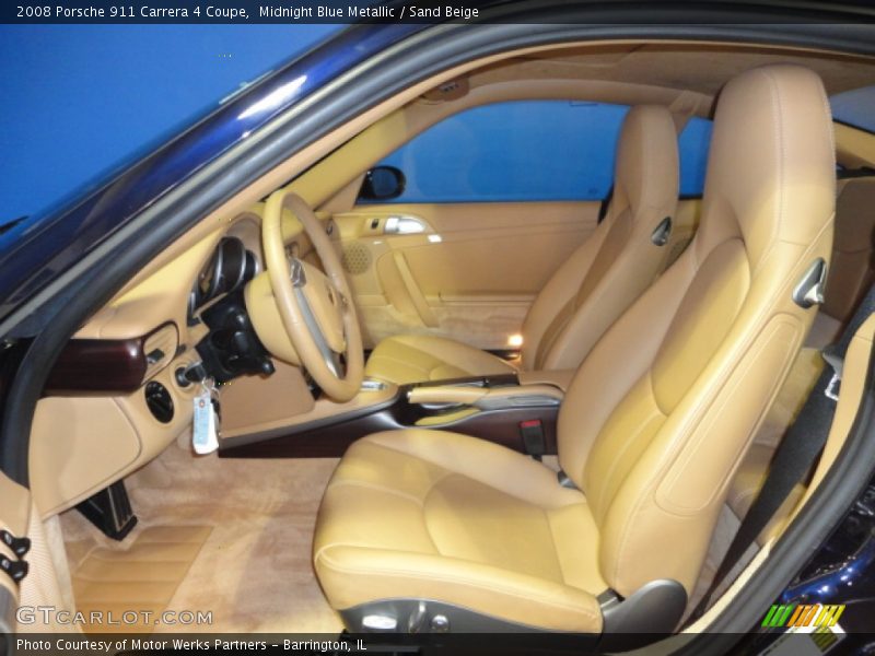 Midnight Blue Metallic / Sand Beige 2008 Porsche 911 Carrera 4 Coupe