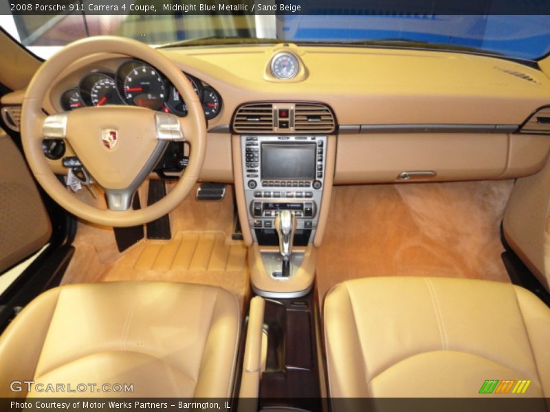 Midnight Blue Metallic / Sand Beige 2008 Porsche 911 Carrera 4 Coupe