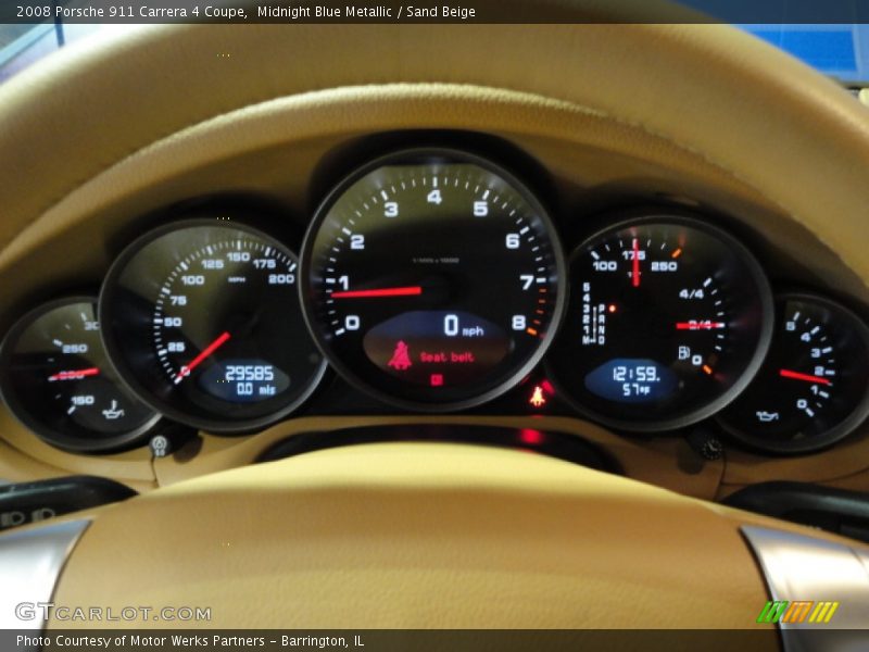 Midnight Blue Metallic / Sand Beige 2008 Porsche 911 Carrera 4 Coupe