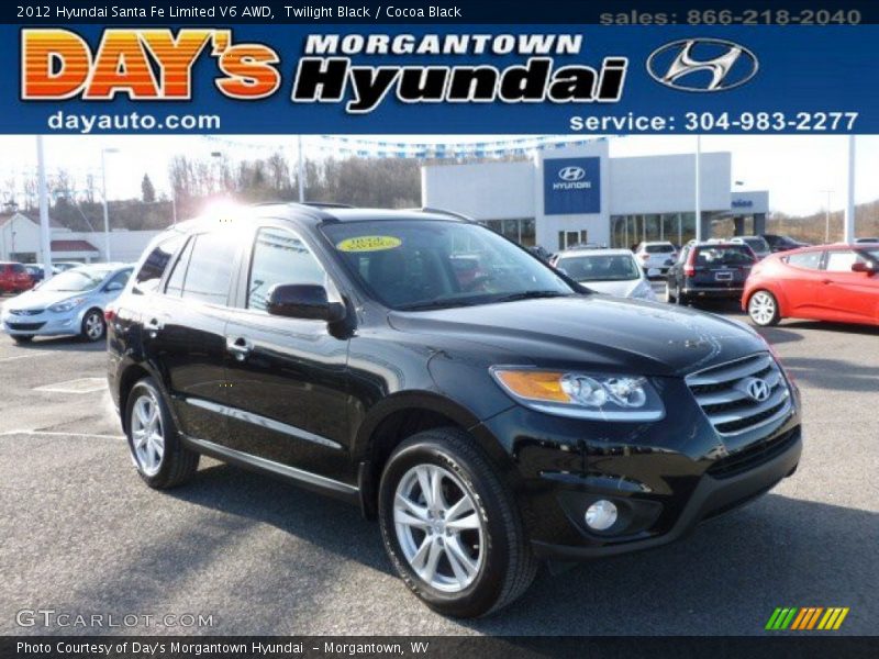 Twilight Black / Cocoa Black 2012 Hyundai Santa Fe Limited V6 AWD