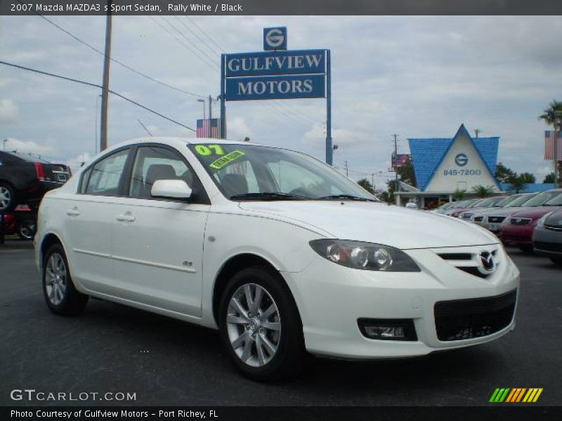 Rally White / Black 2007 Mazda MAZDA3 s Sport Sedan