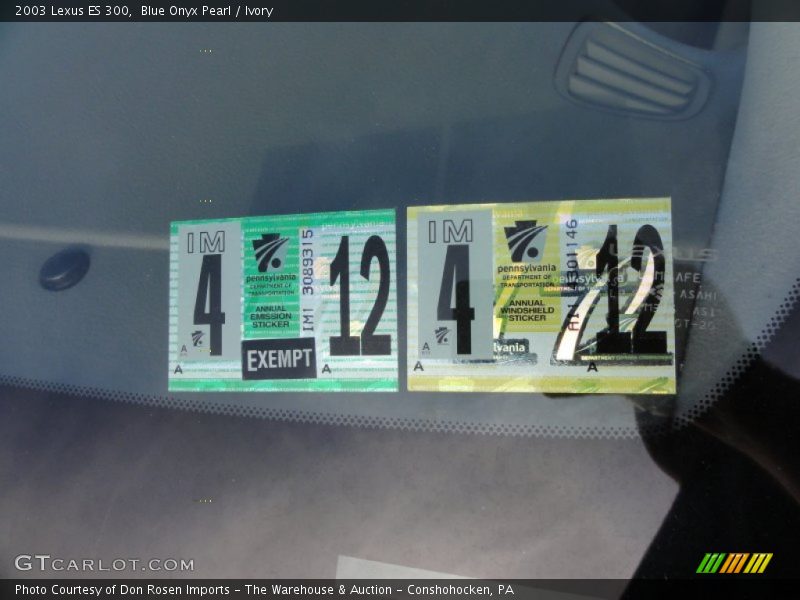 Blue Onyx Pearl / Ivory 2003 Lexus ES 300