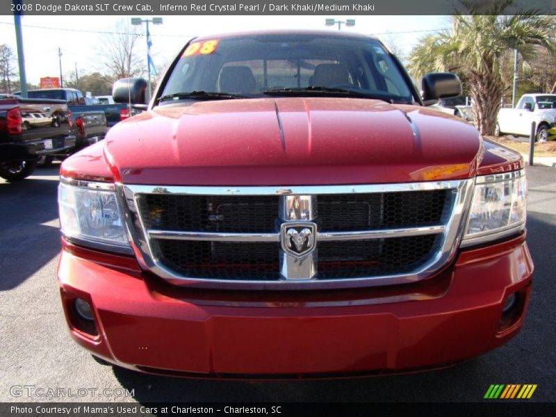 Inferno Red Crystal Pearl / Dark Khaki/Medium Khaki 2008 Dodge Dakota SLT Crew Cab