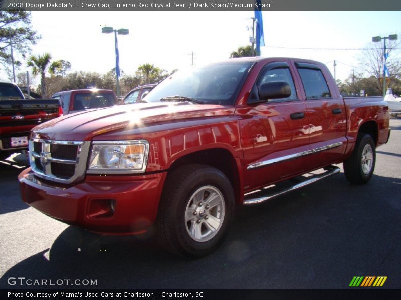 Inferno Red Crystal Pearl / Dark Khaki/Medium Khaki 2008 Dodge Dakota SLT Crew Cab