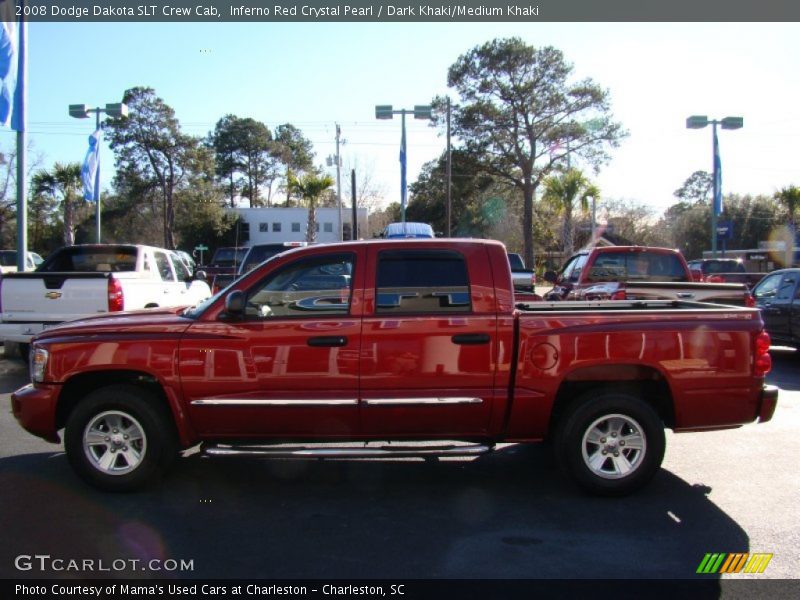 Inferno Red Crystal Pearl / Dark Khaki/Medium Khaki 2008 Dodge Dakota SLT Crew Cab