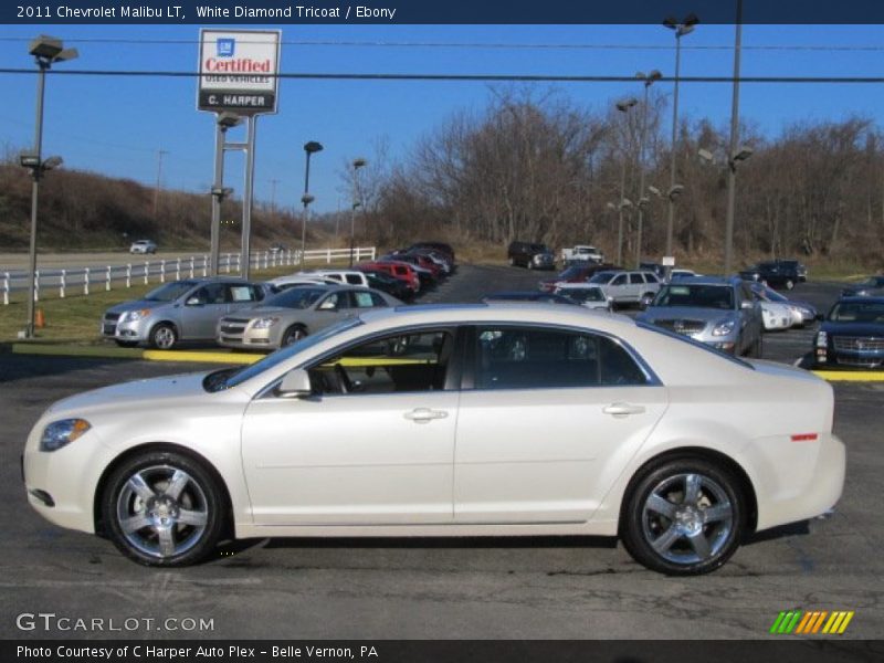 White Diamond Tricoat / Ebony 2011 Chevrolet Malibu LT