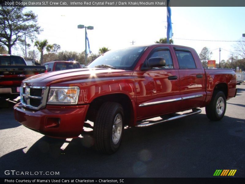 Inferno Red Crystal Pearl / Dark Khaki/Medium Khaki 2008 Dodge Dakota SLT Crew Cab