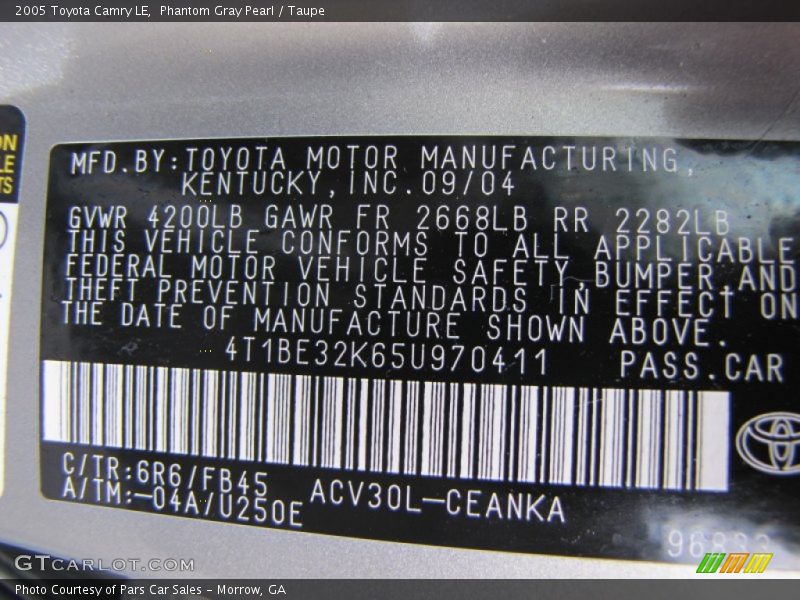 Phantom Gray Pearl / Taupe 2005 Toyota Camry LE