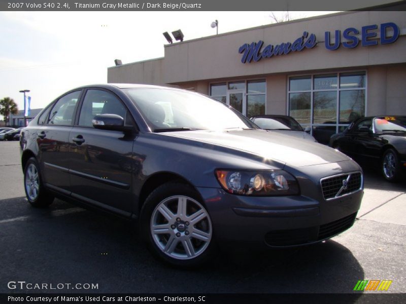 Titanium Gray Metallic / Dark Beige/Quartz 2007 Volvo S40 2.4i