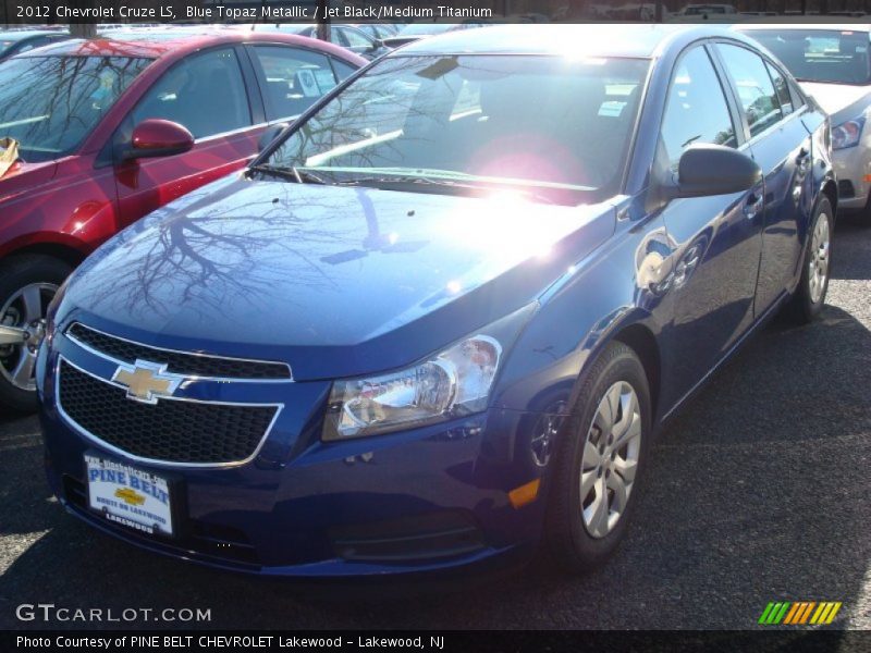 Blue Topaz Metallic / Jet Black/Medium Titanium 2012 Chevrolet Cruze LS