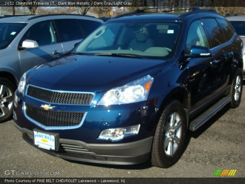 Dark Blue Metallic / Dark Gray/Light Gray 2012 Chevrolet Traverse LT