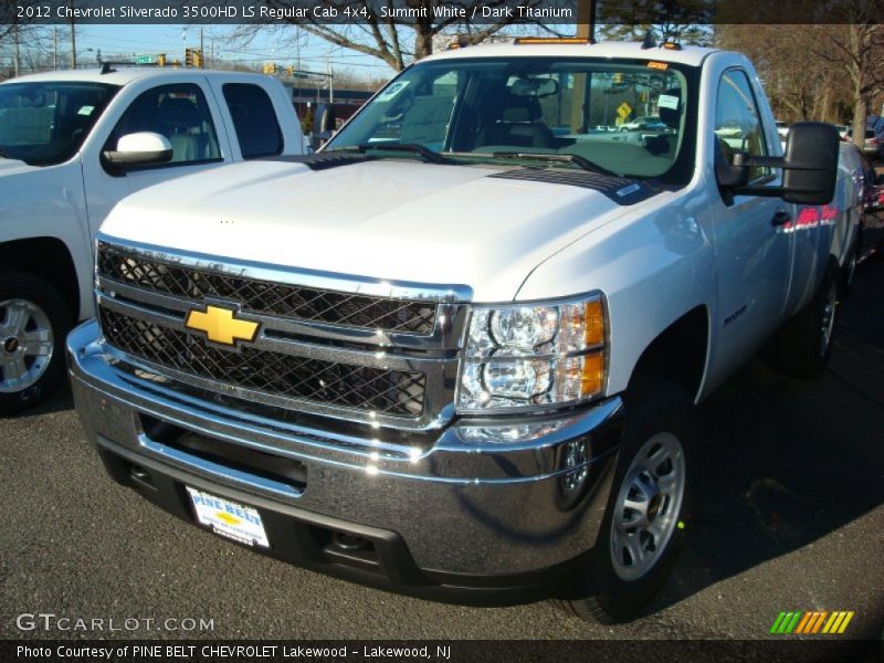 Summit White / Dark Titanium 2012 Chevrolet Silverado 3500HD LS Regular Cab 4x4