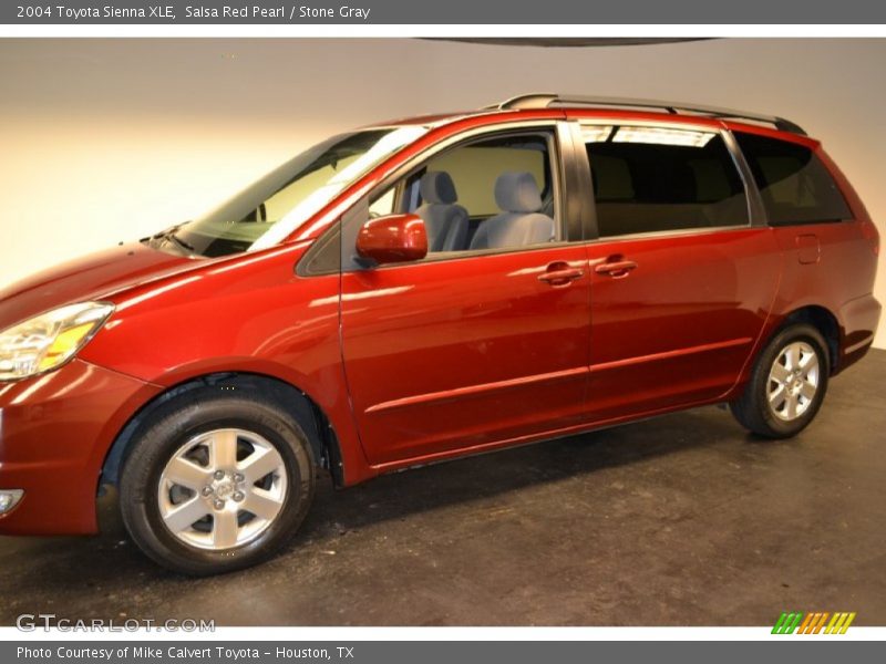 Salsa Red Pearl / Stone Gray 2004 Toyota Sienna XLE