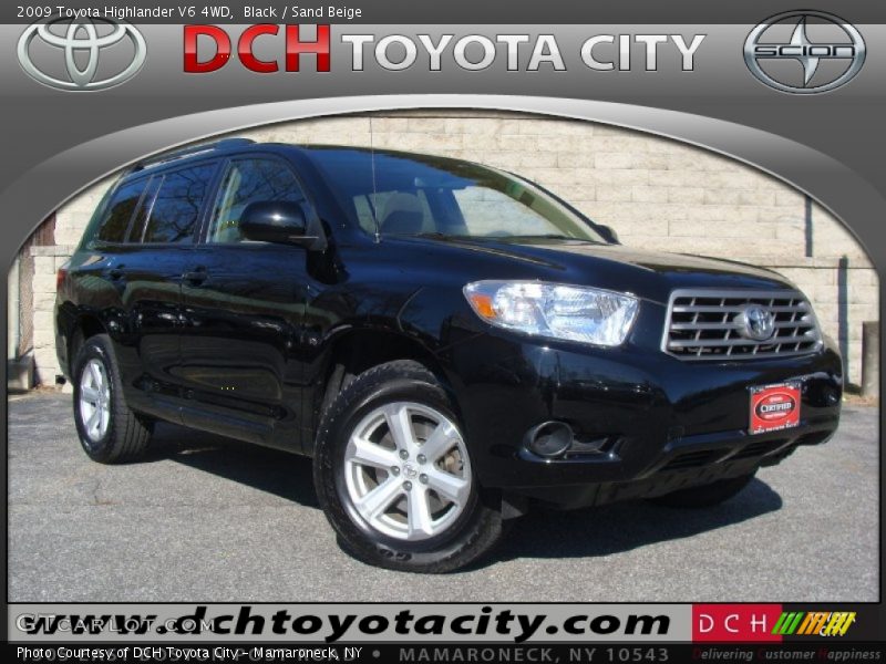 Black / Sand Beige 2009 Toyota Highlander V6 4WD