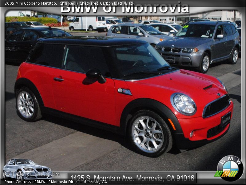 Chili Red / Checkered Carbon Black/Black 2009 Mini Cooper S Hardtop