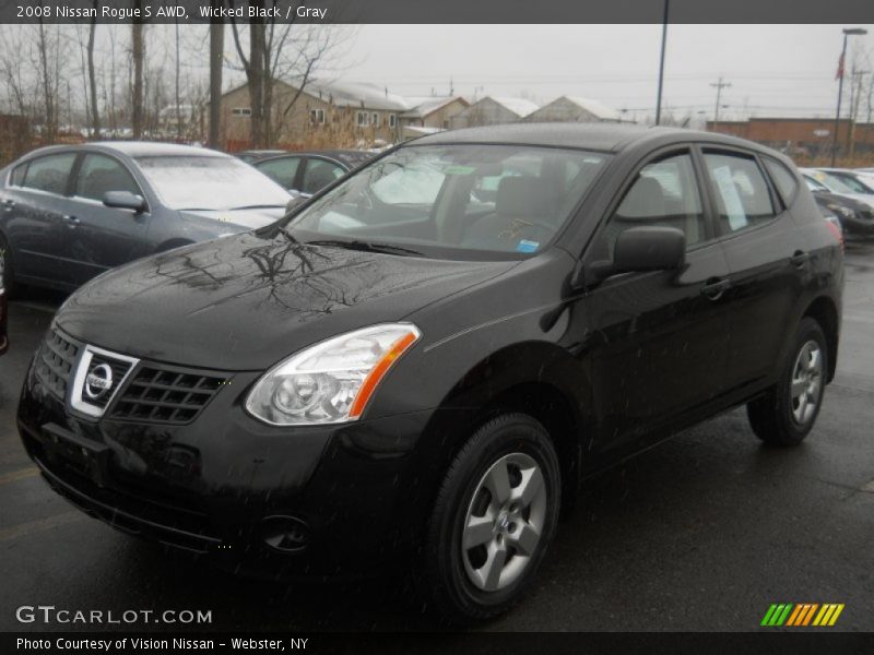 Wicked Black / Gray 2008 Nissan Rogue S AWD