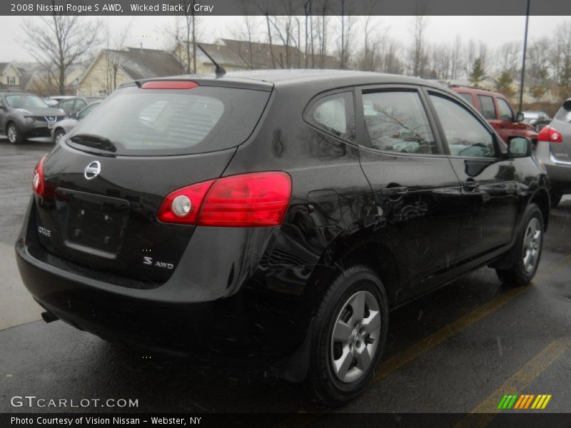 Wicked Black / Gray 2008 Nissan Rogue S AWD