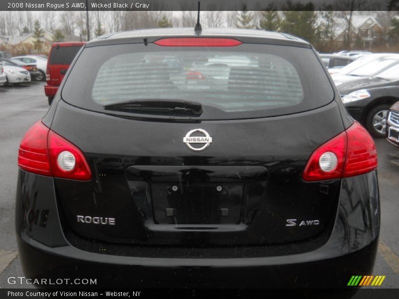 Wicked Black / Gray 2008 Nissan Rogue S AWD