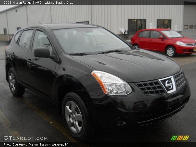 Wicked Black / Gray 2008 Nissan Rogue S AWD
