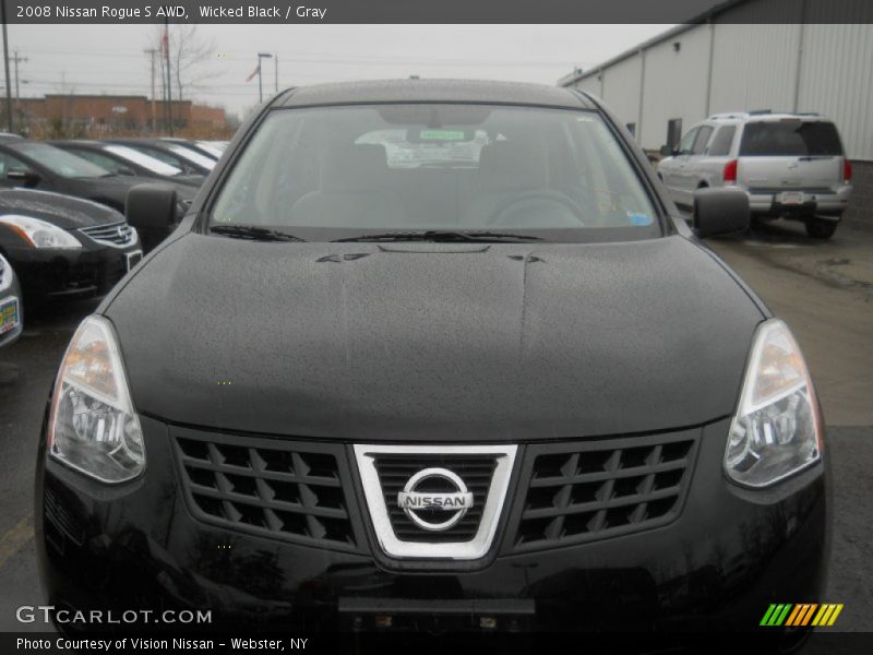 Wicked Black / Gray 2008 Nissan Rogue S AWD