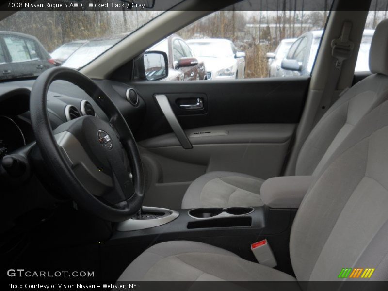 Wicked Black / Gray 2008 Nissan Rogue S AWD