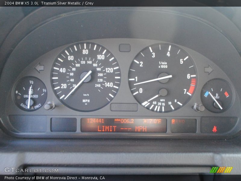 Titanium Silver Metallic / Grey 2004 BMW X5 3.0i