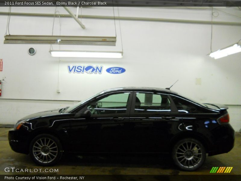 Ebony Black / Charcoal Black 2011 Ford Focus SES Sedan