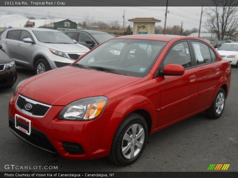 Tropical Red / Gray 2011 Kia Rio