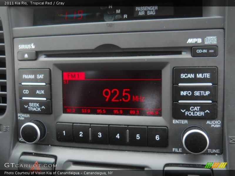 Tropical Red / Gray 2011 Kia Rio
