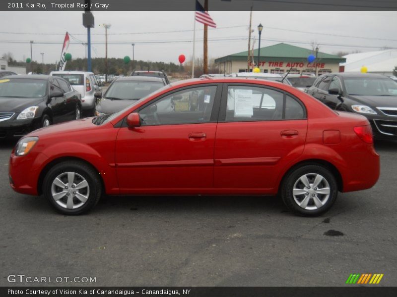 Tropical Red / Gray 2011 Kia Rio