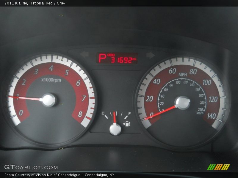 Tropical Red / Gray 2011 Kia Rio